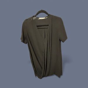 Lush Black V-Neck Sheath shirt/ tunic